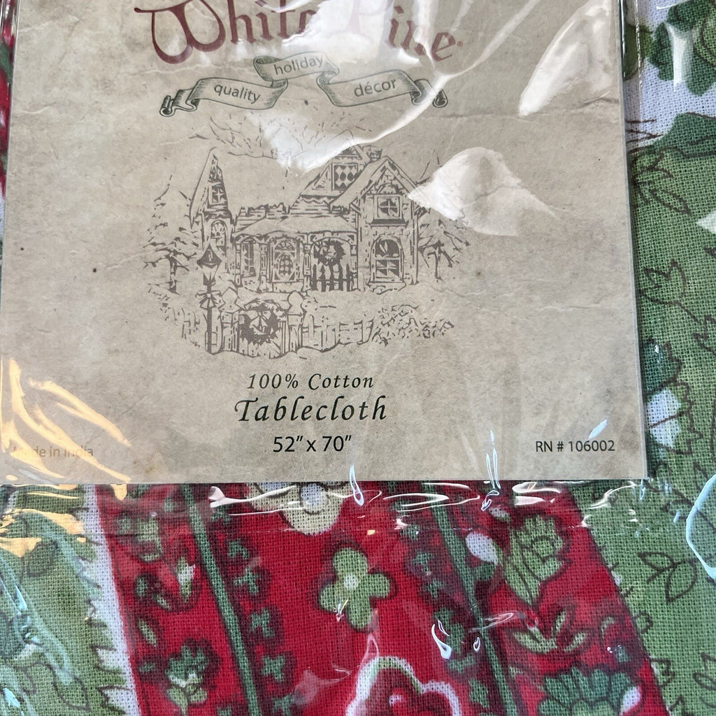 White Pine Red And Green Paisley Tablecloth