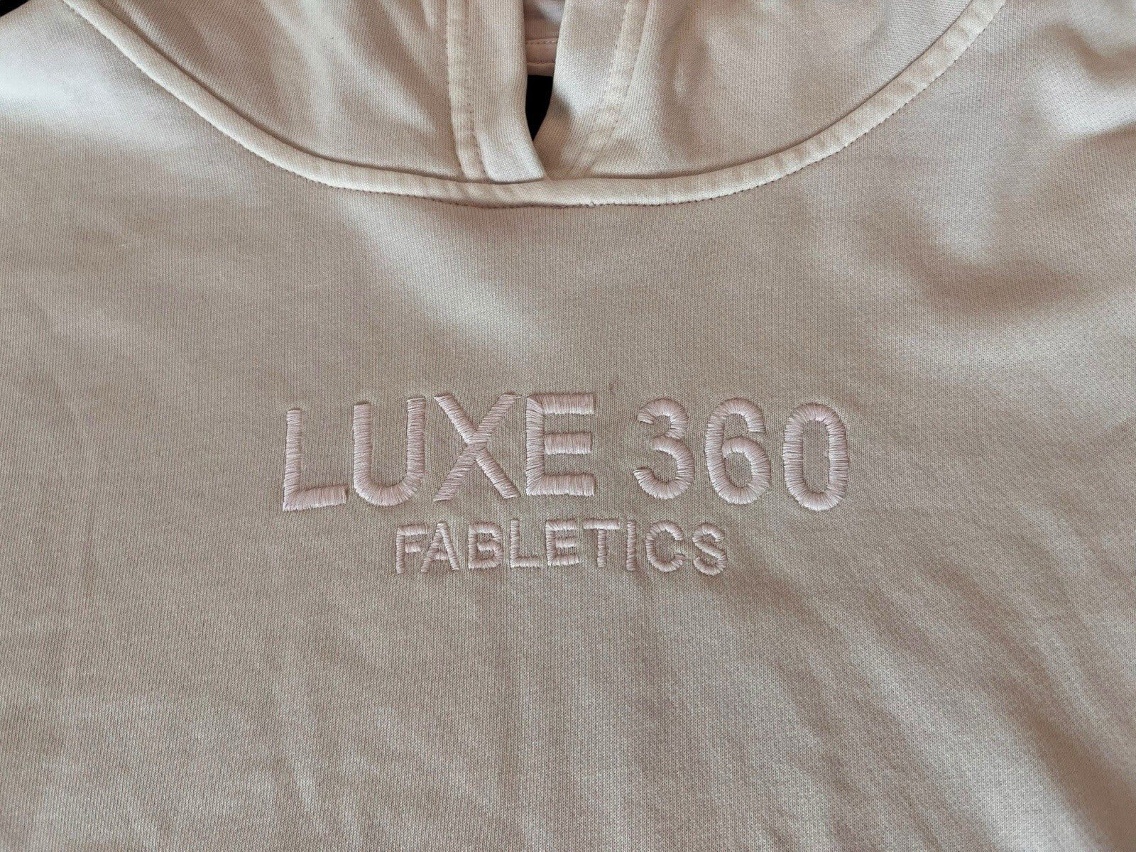Fabletics Year Round Terry Luxe Cropped Hoodie Women Medium Cream  Active XL