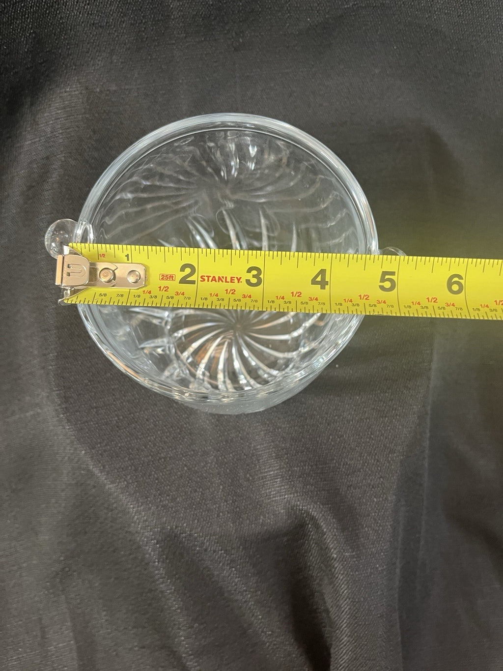 Vintage Mini 5” Cut Crystal Ice Bucket swirl pattern design party bar man cave