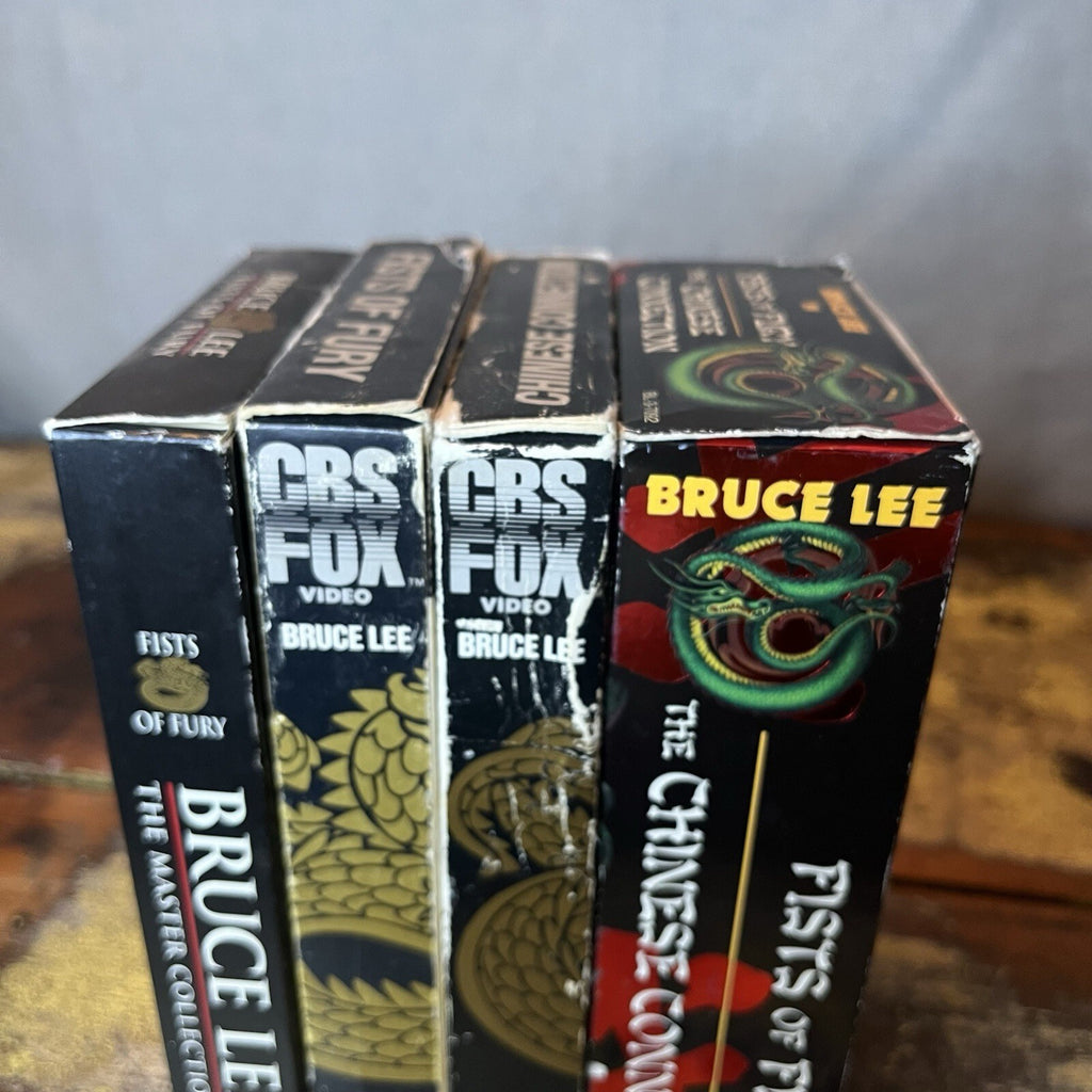 VHS collection of Bruce Lee videos. Package is not in perfect condition.