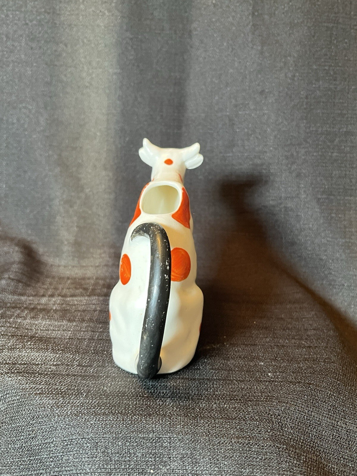 Vintage 1930s Polka Dot Cow Creamer MCM Milk Pitcher Czechoslovakia