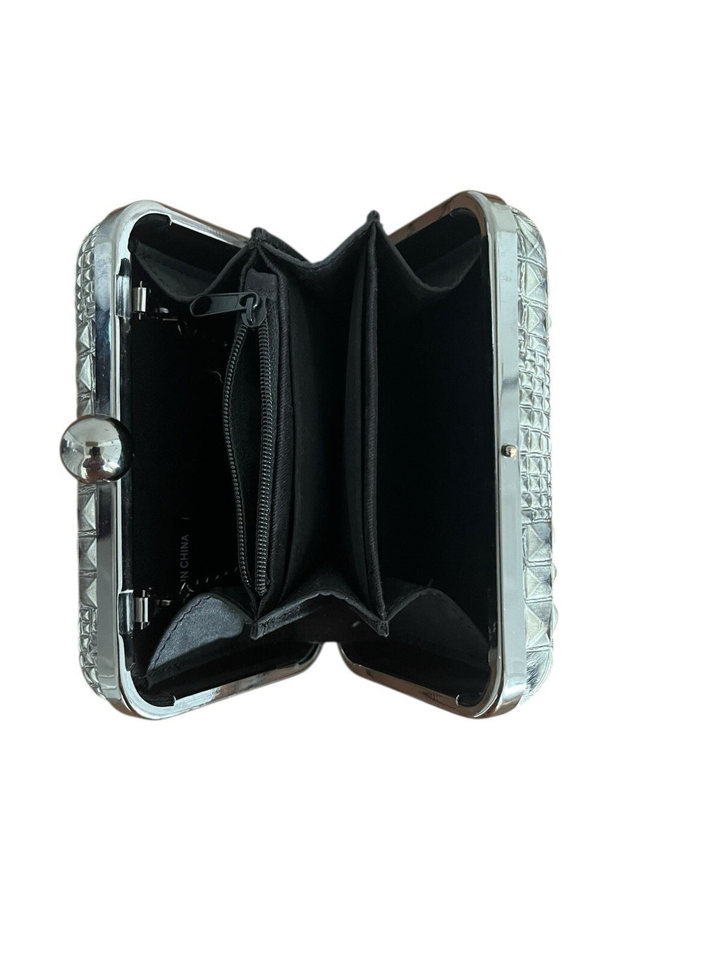 clutch Or Purse Knotted Clasp  in dark grey snakeskin