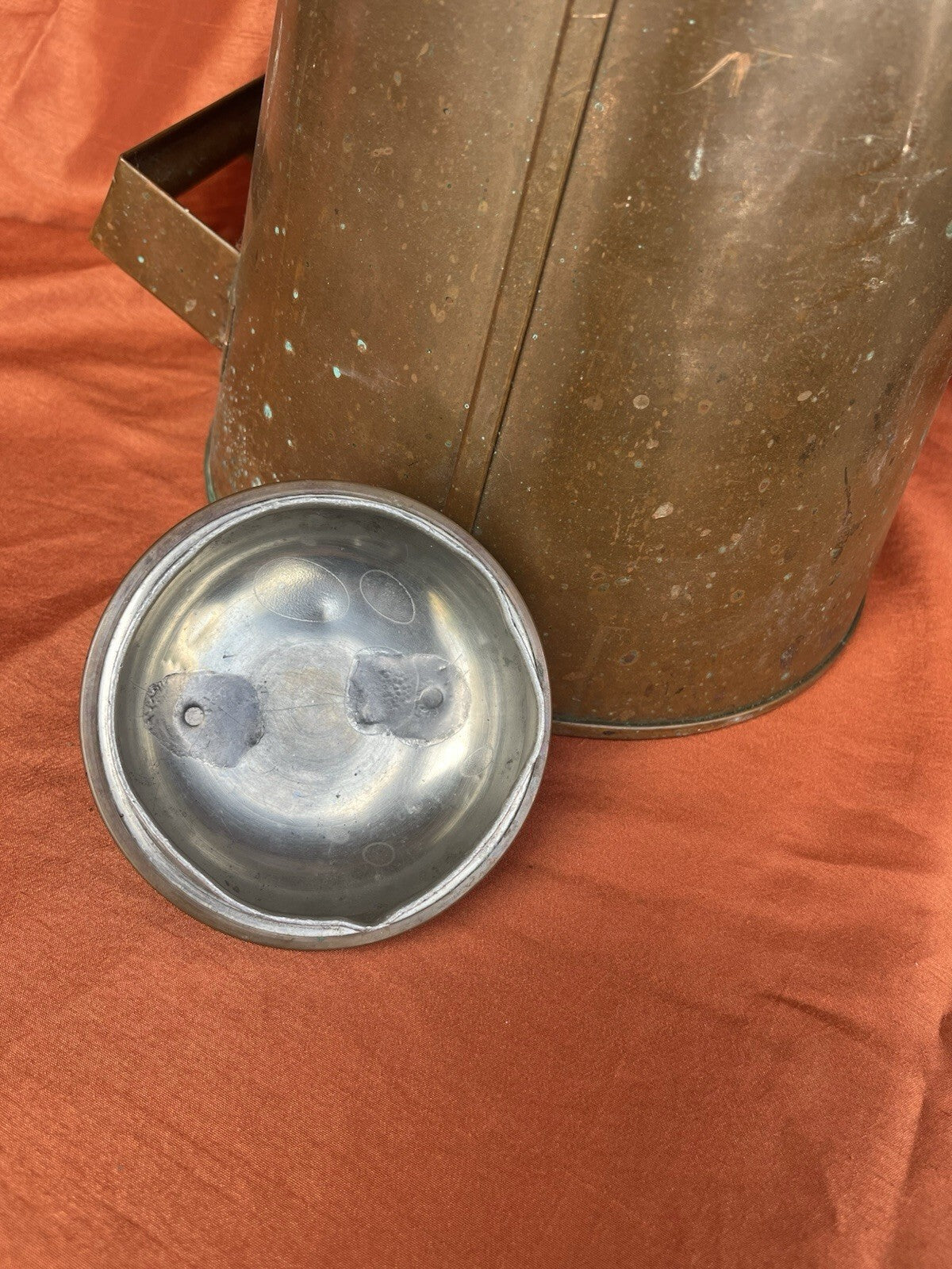 Antique Copper Cowboy Coffee Pot Lid, With Wooden Handle. Early 1900’s