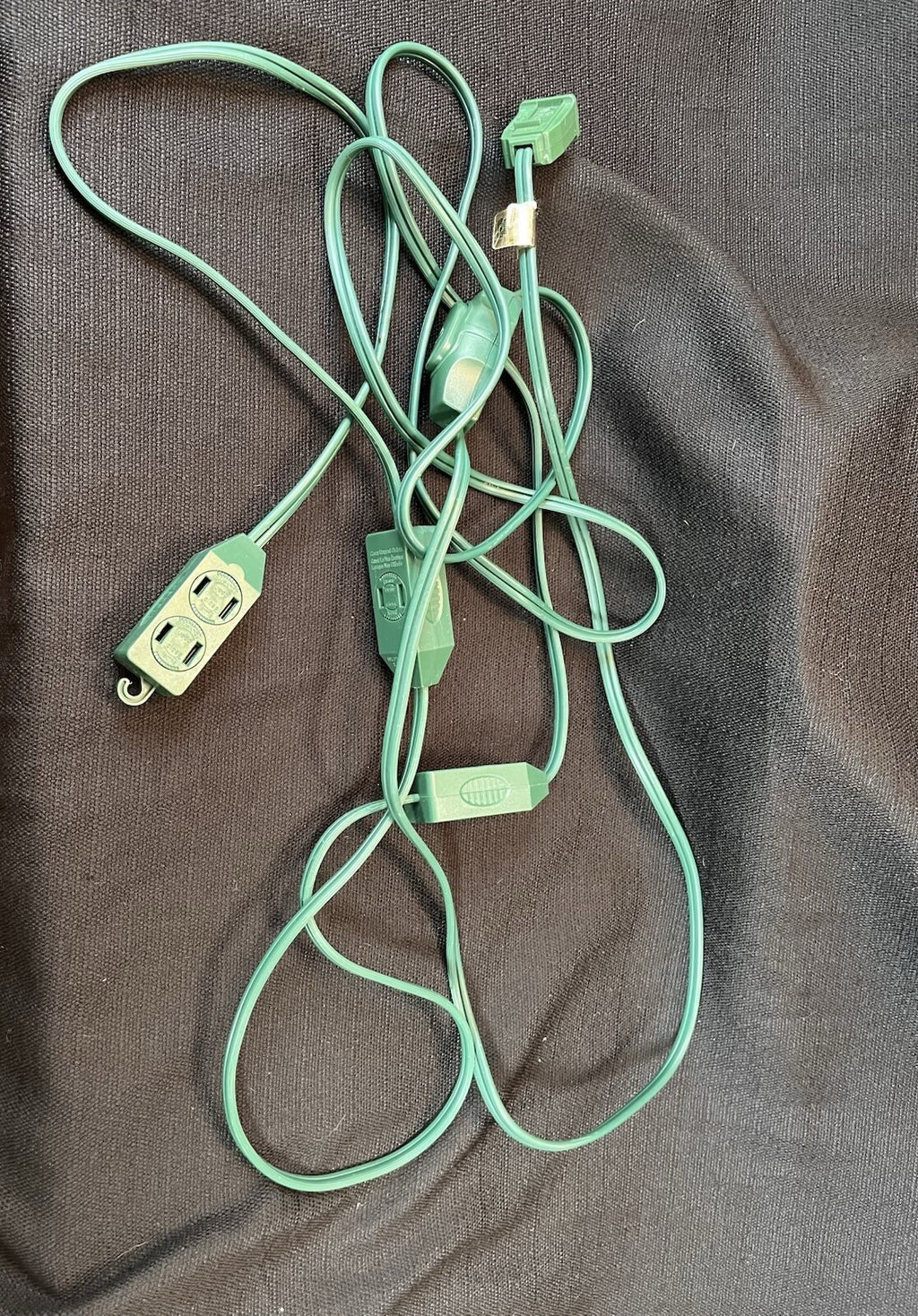 Lighted Foot Switch Extension Cord 12 ft 3 Outlets. Great For Xmas Village