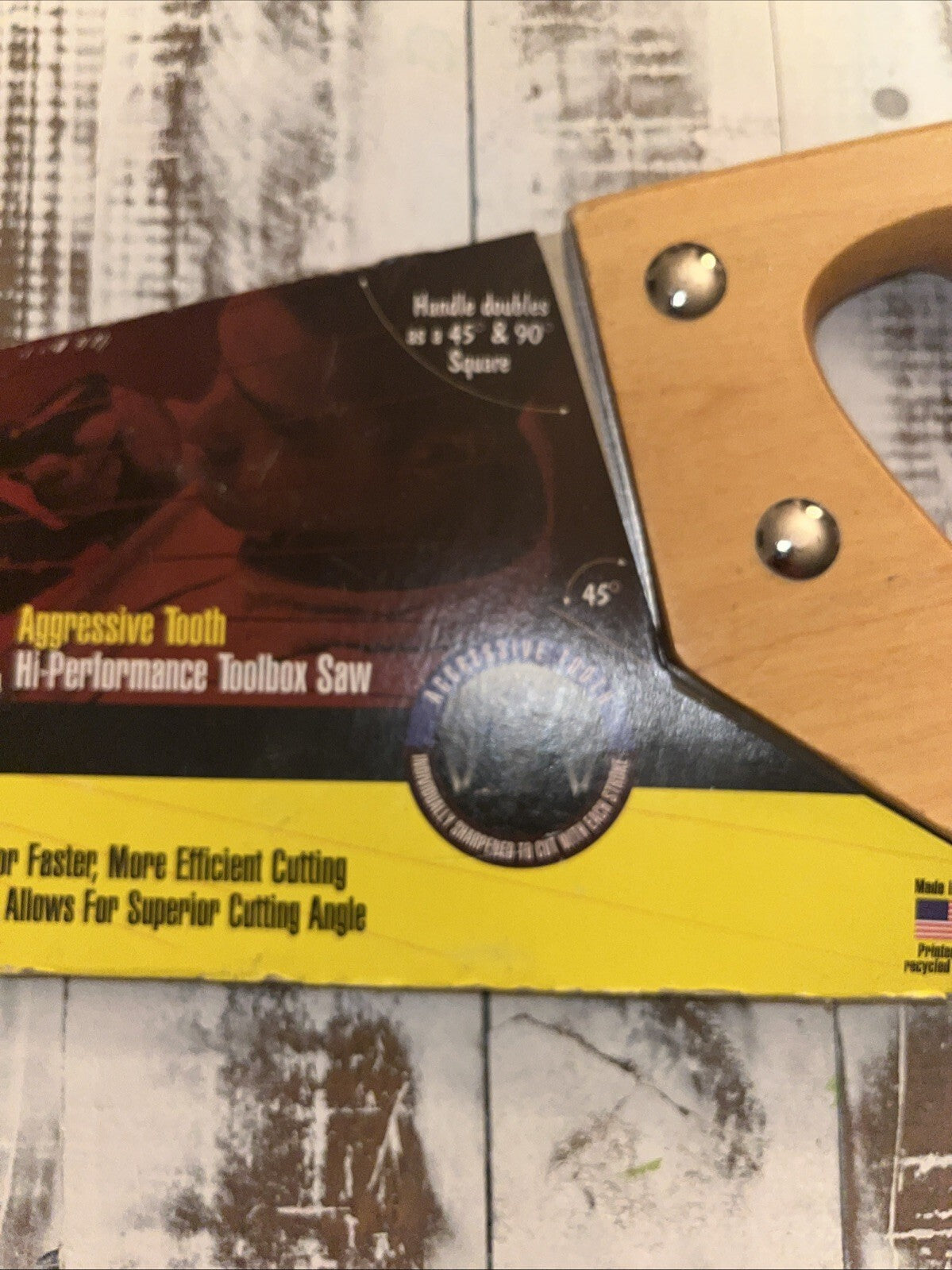 Vintage Great Neck Hand Saw Limited Edition 15” Wood Handle USA NEW!