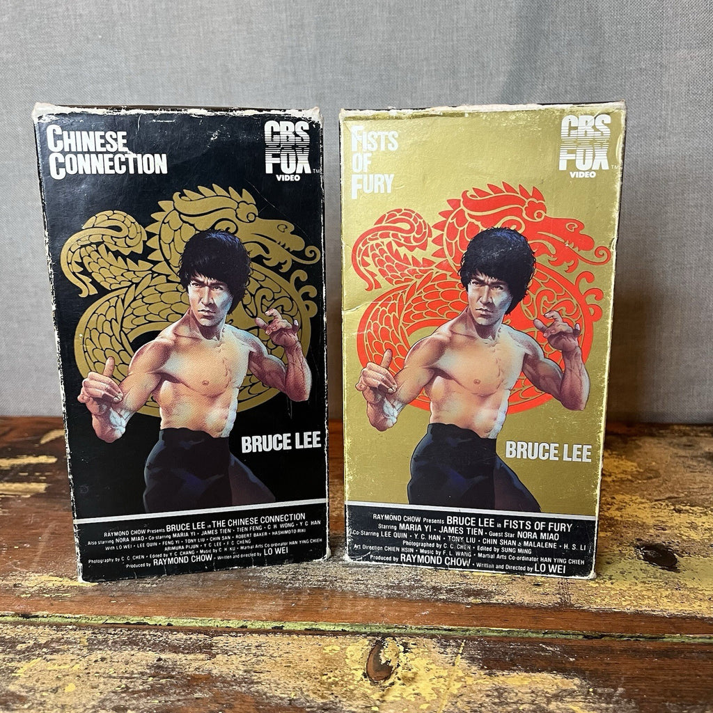 VHS collection of Bruce Lee videos. Package is not in perfect condition.