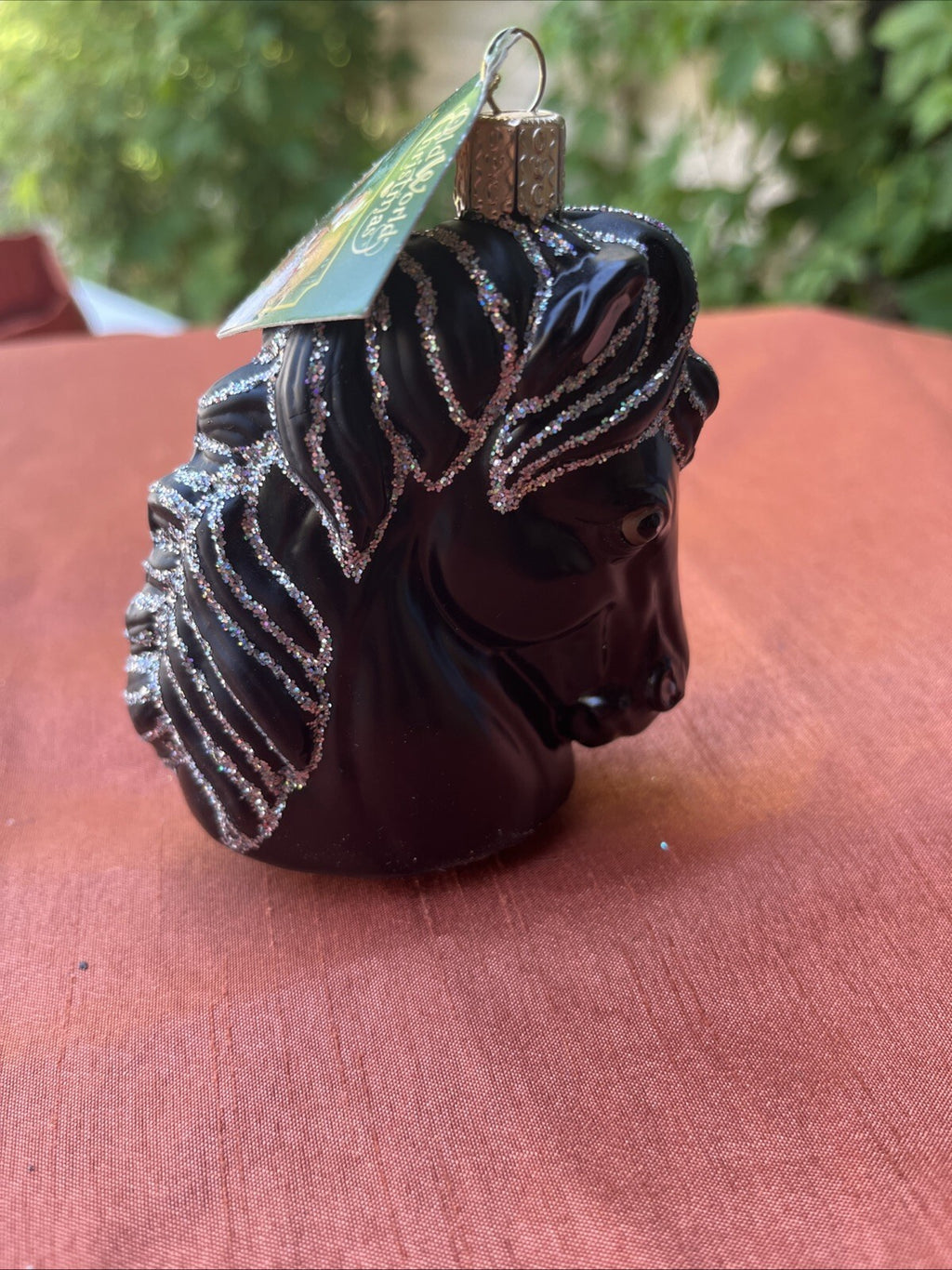 Horse Ornament Black Stallion Beauty Glass Old World Christmas Equestrian NWT