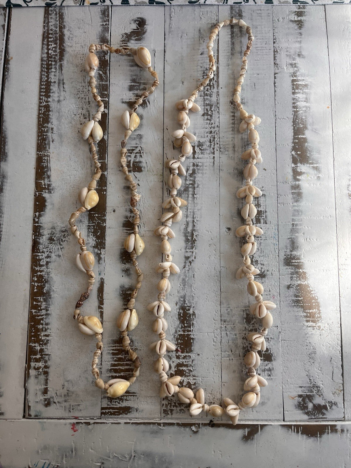Vintage Sea Shell Necklace Summertime Beach Wear Jewelry. 2 necklaces Cowrie