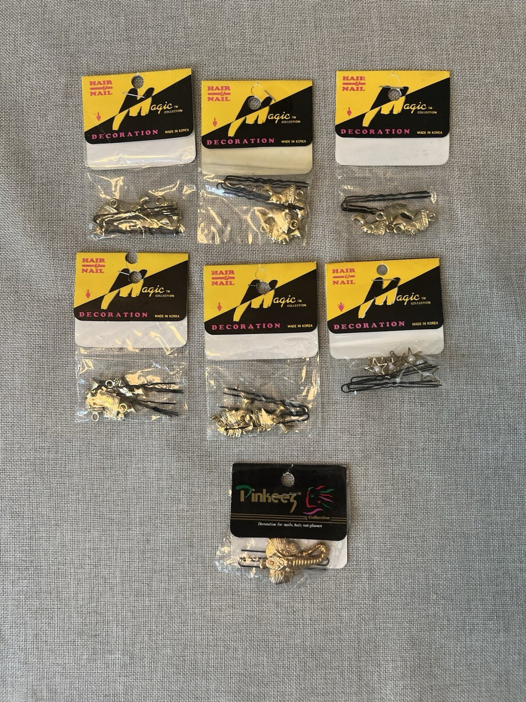 Y2K Hair Pins, Set of 7 Collection  Hair Accessories.Cleopatra & Stars, elephant