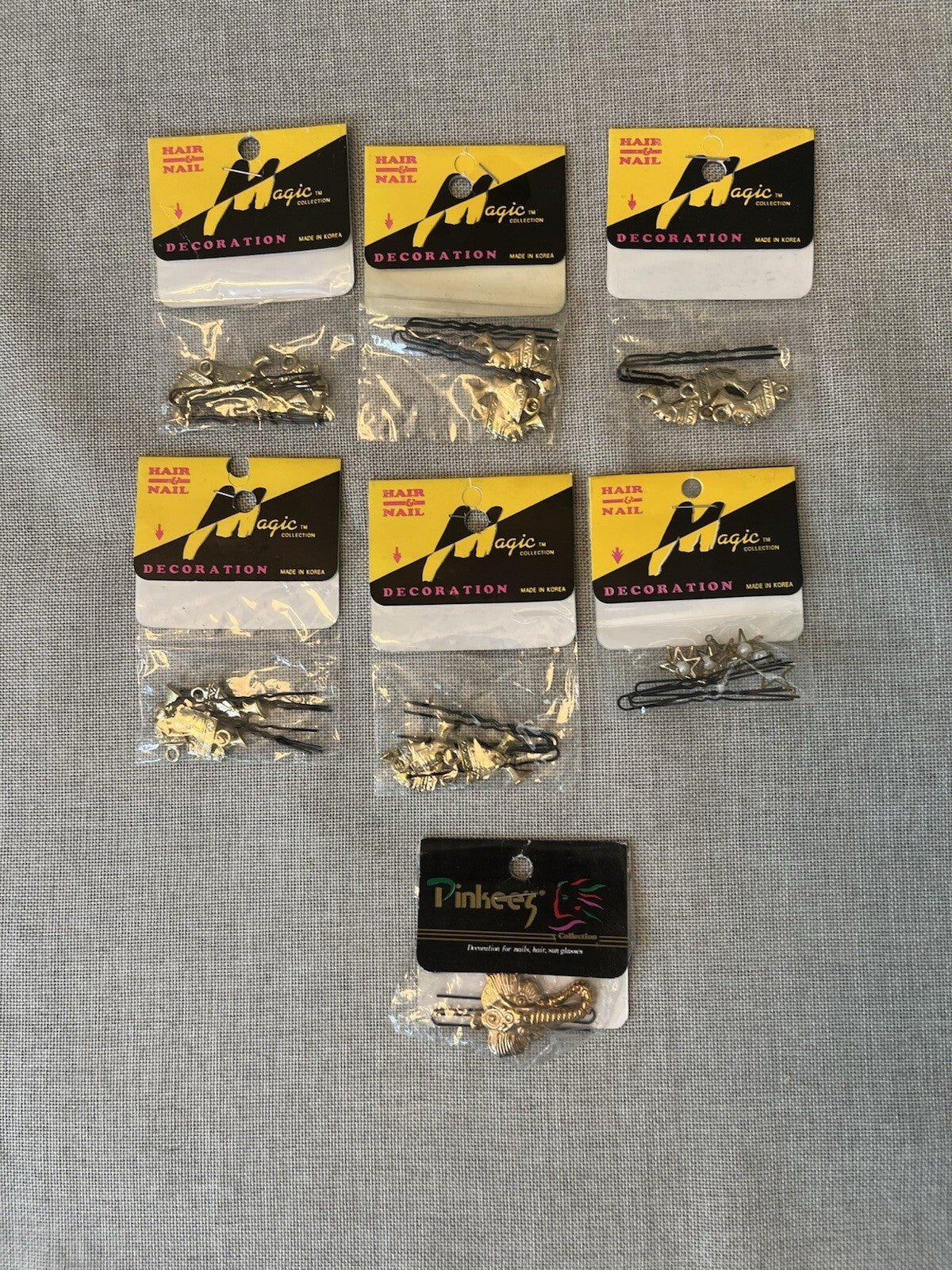 Y2K Hair Pins, Set of 7 Collection  Hair Accessories.Cleopatra & Stars, elephant