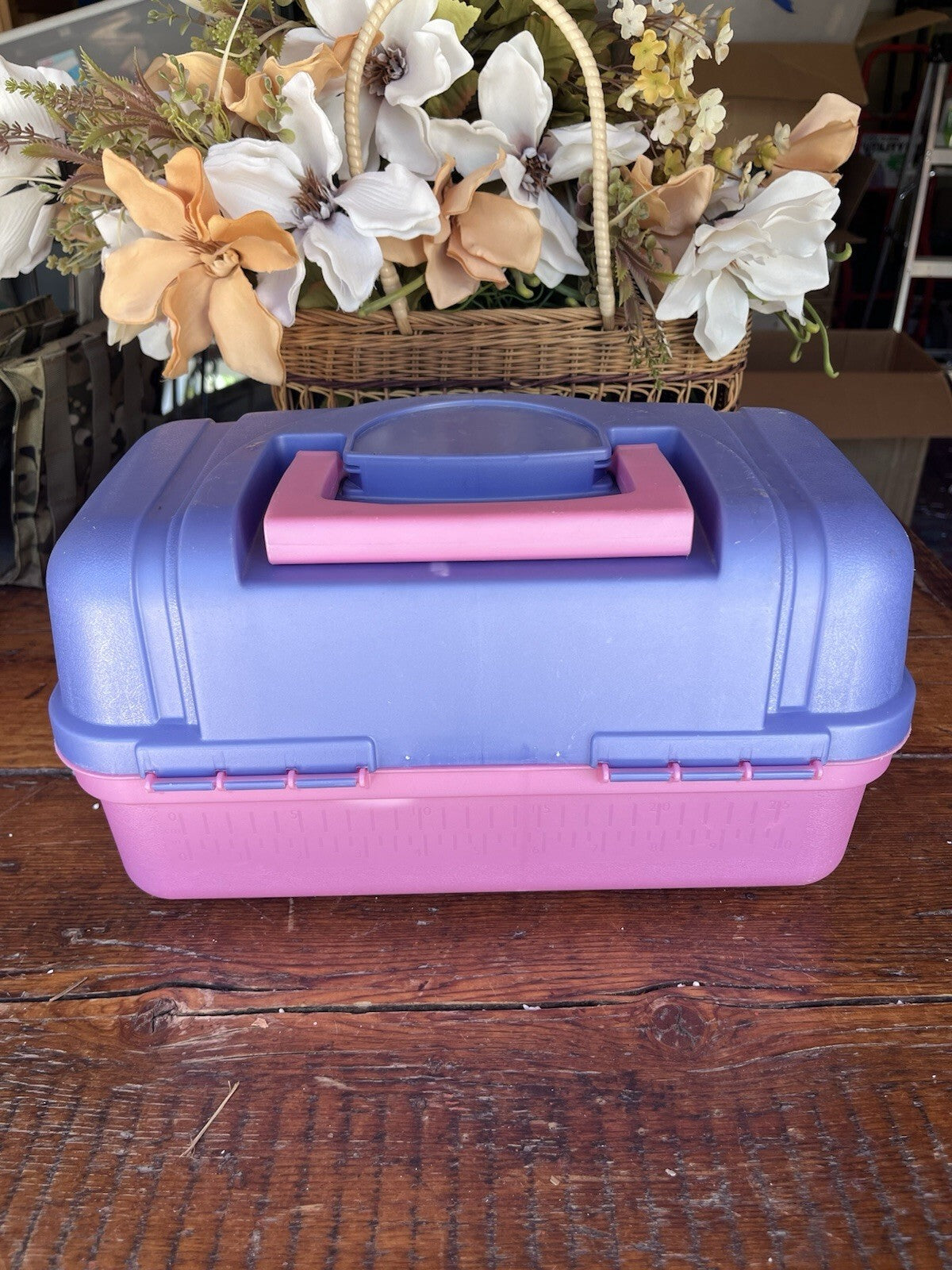 Plano Two-Box Hard Case Plastic Organizer Purple/Pink 2 Pockets