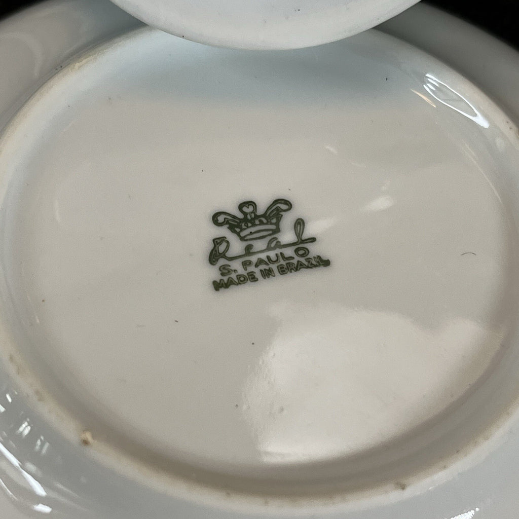 Vintage  S. Paulo Demitasse Espresso Cup And Saucer Brazil WHITE/GOLD