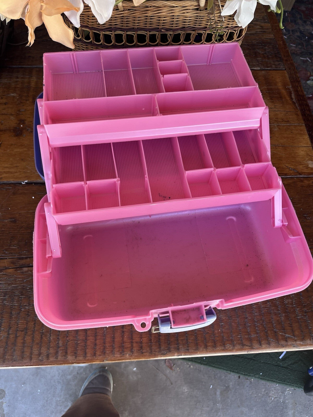Plano Two-Box Hard Case Plastic Organizer Purple/Pink 2 Pockets