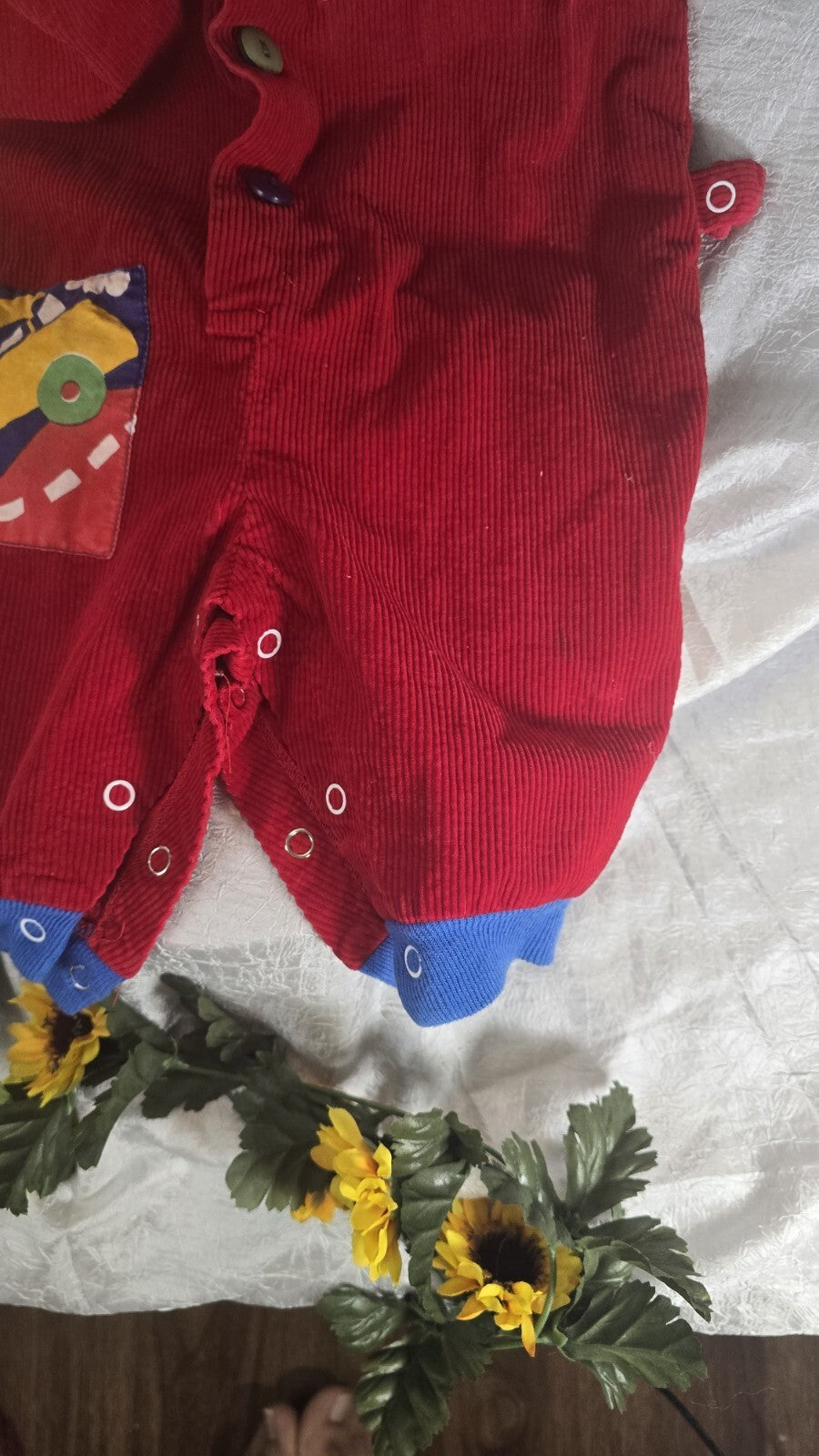 Vtg Kids Colorblock Bus Body Suit Multicolor sz 6-9 Month