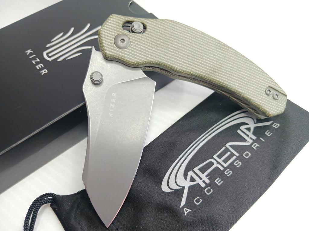Kizer Bulldog EDC Folding Pocket Knife Nitro V Steel Blade Micarta Handle