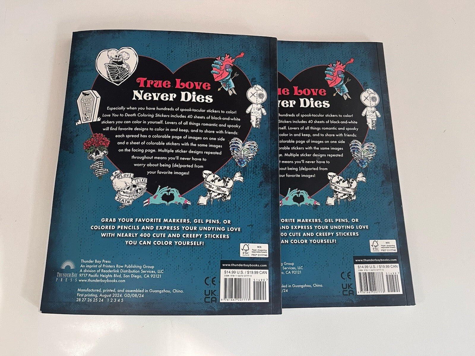 Love You to Death Coloring Stickers 2 Books. ***one Sticker Missing