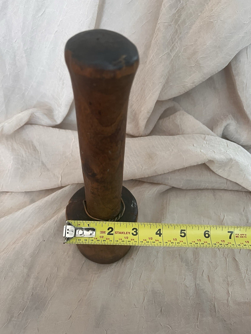 Antique Wooden Pestle Masher Farmhouse Kitchen 10.5 Tall Primitive Used Hard