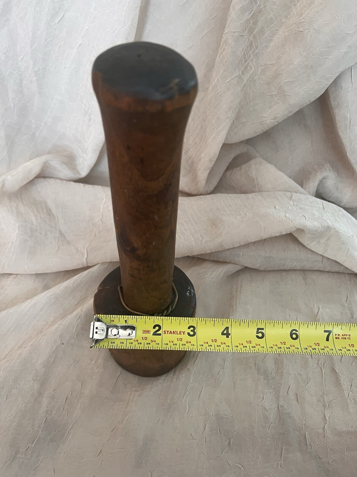 Antique Wooden Pestle Masher Farmhouse Kitchen 10.5 Tall Primitive Used Hard