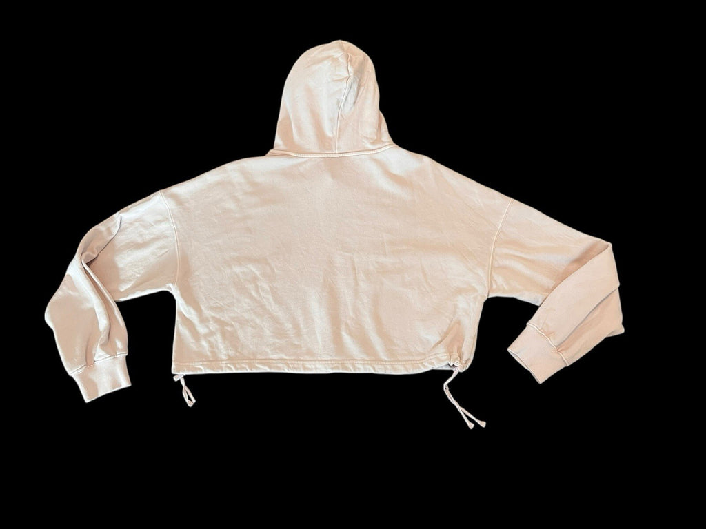 Fabletics Year Round Terry Luxe Cropped Hoodie Women Medium Cream  Active XL