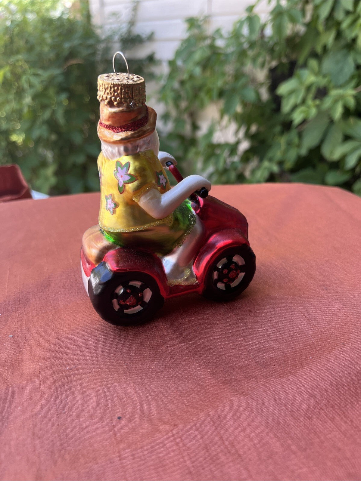 Vintage Glass Blown Ornament Santa Clause Tropical
