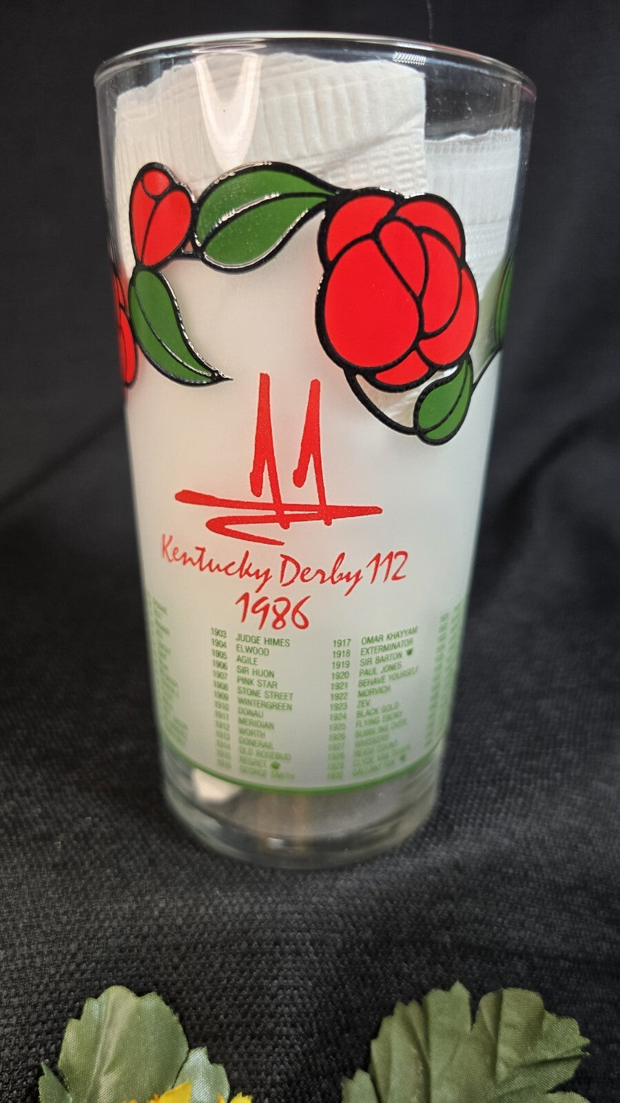 Kentucky Derby #112 1986 Glass Churchill Downs Run For The Roses