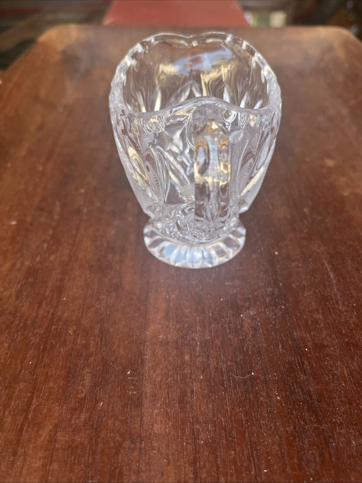 Pressed Cut Etched Clear Colorless Glass 4 oz Creamer D Handle