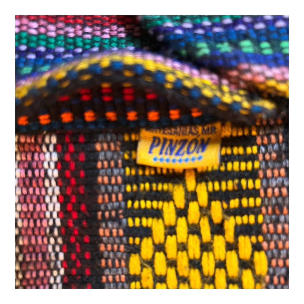 Pinzon Bright Colorful Woven Backpack, Drawstring Top Zip Pocket