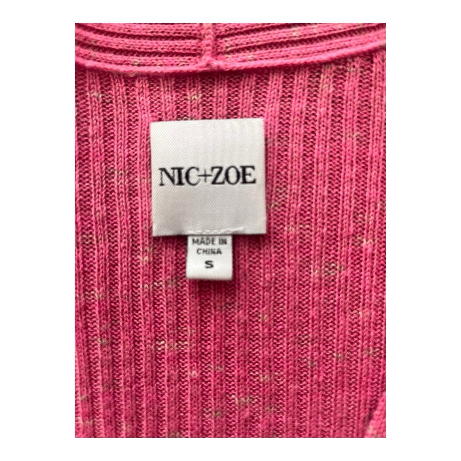 NIC + ZOE Pink Cardigan Size Small Long Sleeve