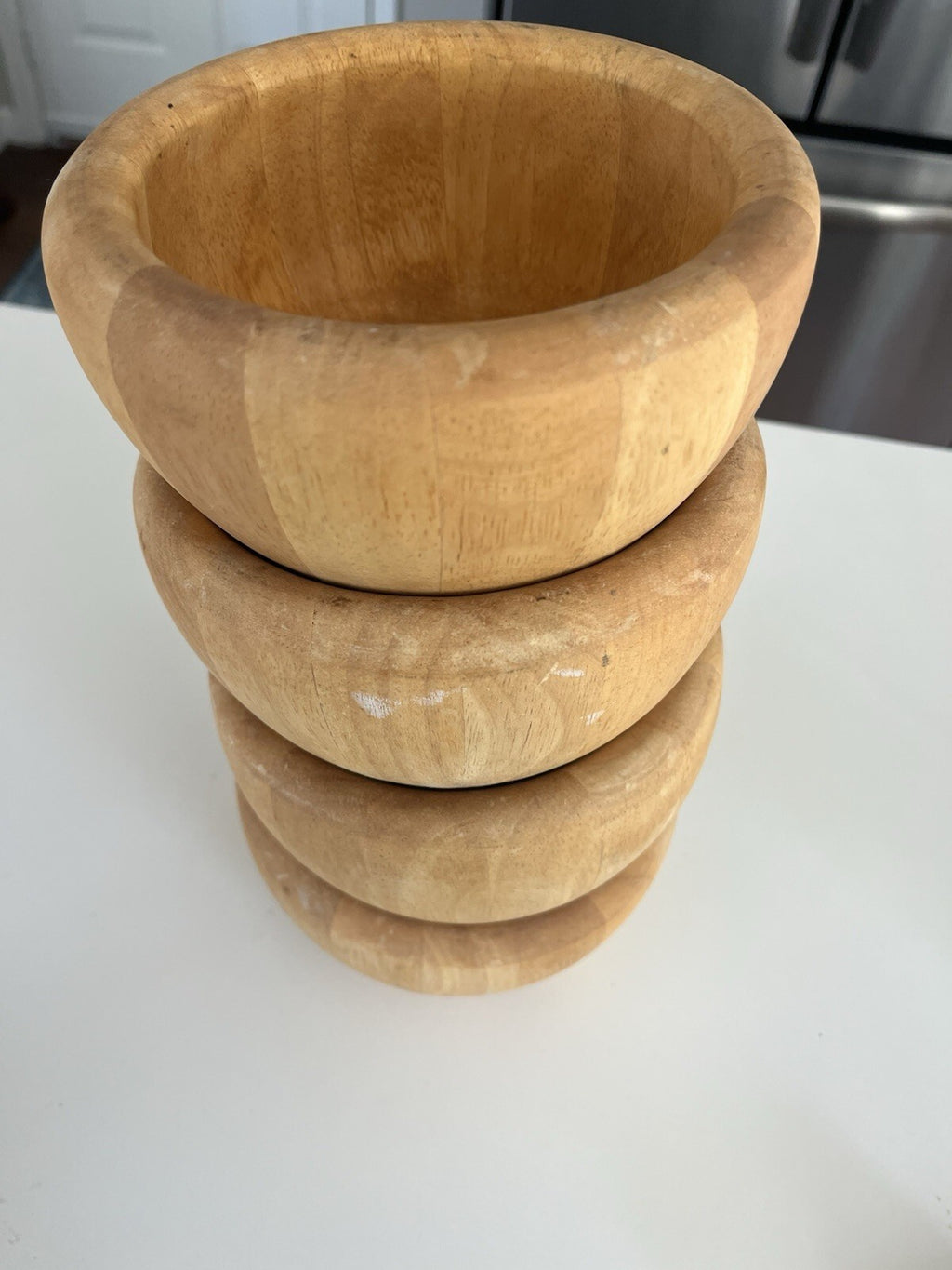 Crate And Barrel Wooden Salad Bowl Made In Thailand