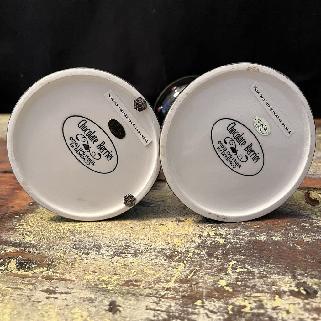"Chocolate Berries" candle holders designed by Deb Hrabik for Demdaco