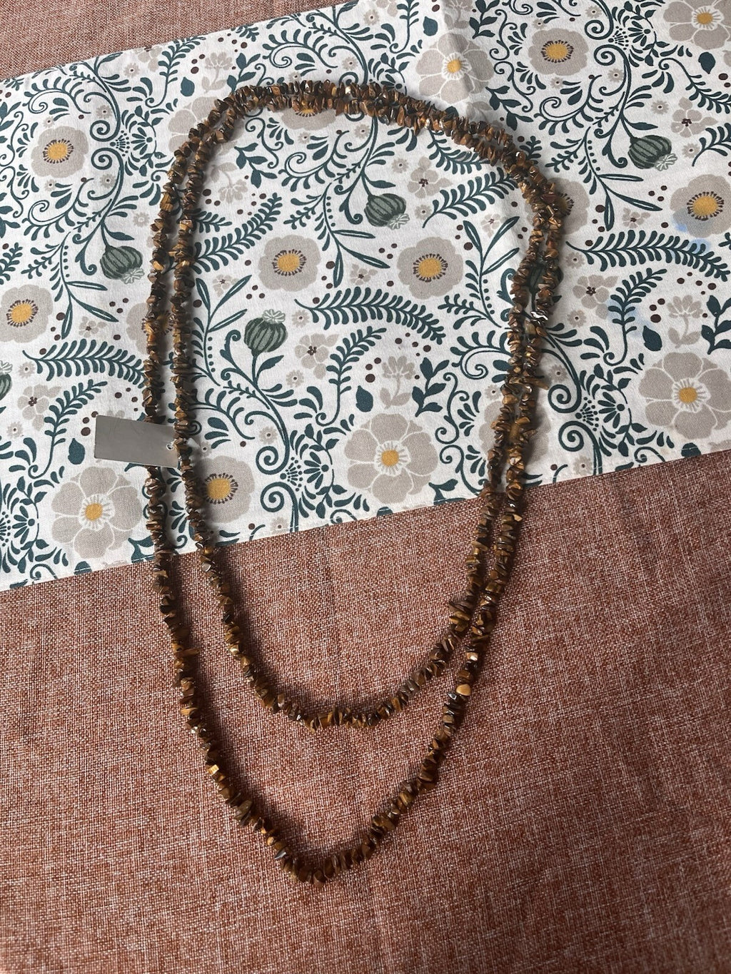 tigers eye chip beaded necklace