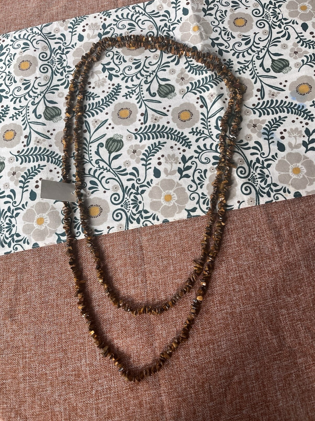 tigers eye chip beaded necklace