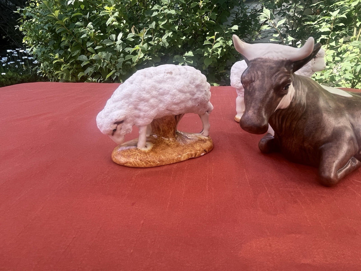 6-Piece Nativity Set Shepherd Lamb Sheep Ox Figurines 4 in Multicolor