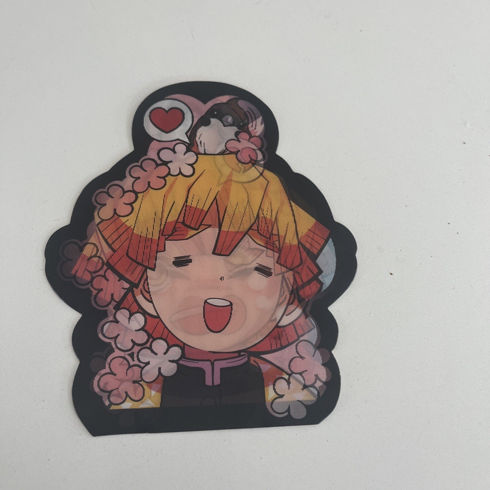 Demon Anime Slayer Zenitsu Agatsuma Peeker Art Decal 3 Faces Sticker Reflective