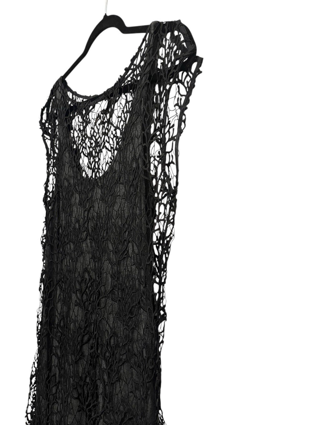 HD in Paris Anthropologie Black Sleeveless Lace Shift Mini Dress Size 12