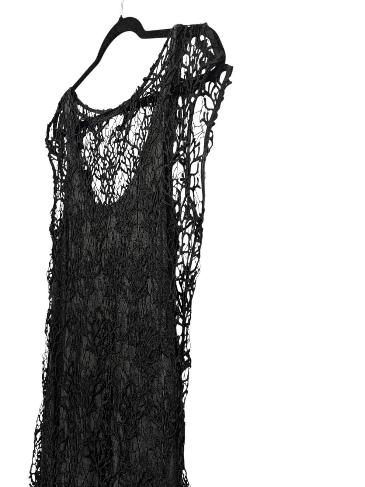 HD in Paris Anthropologie Black Sleeveless Lace Shift Mini Dress Size 12