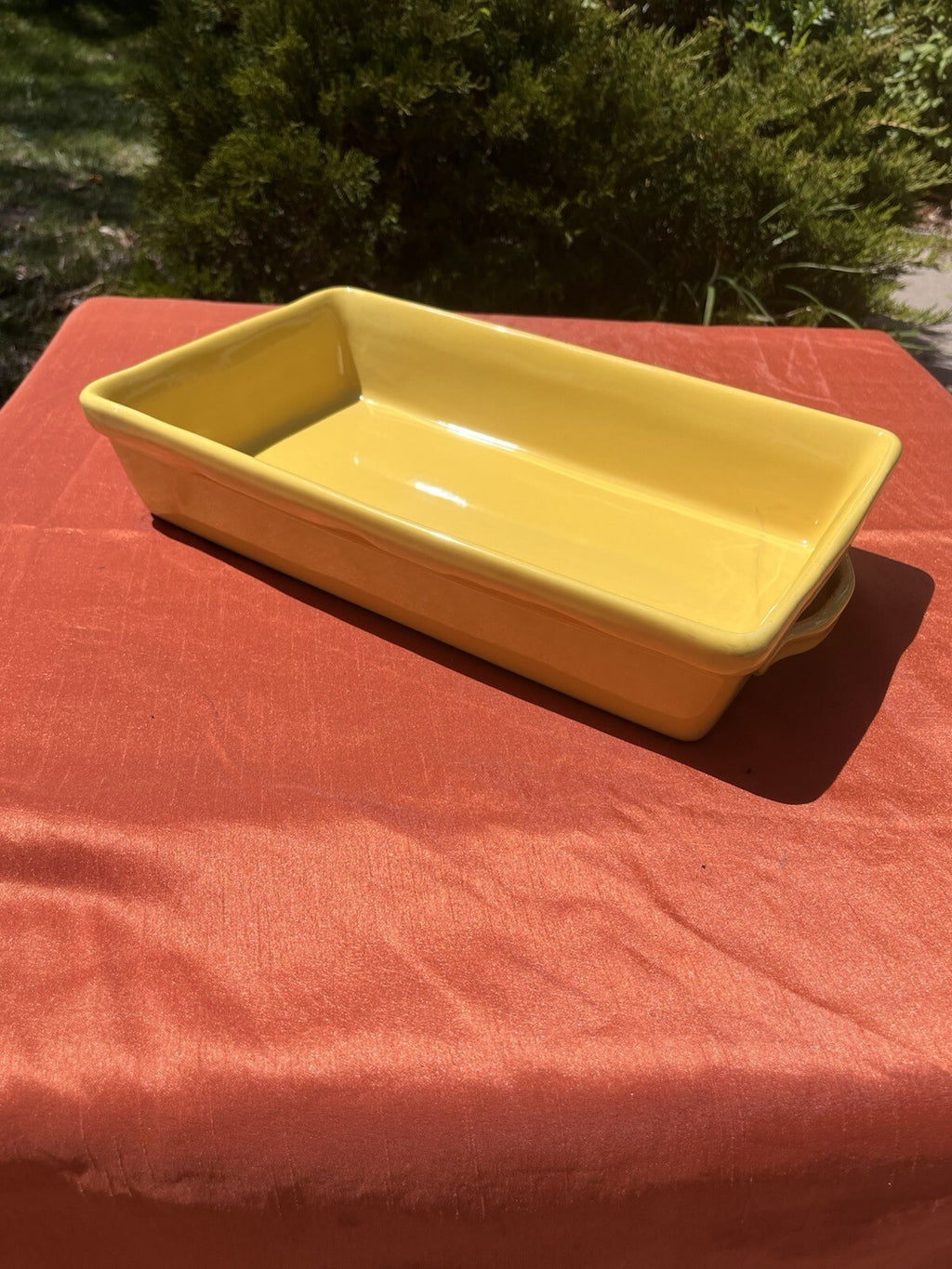 Sunshine Yellow Glazed Ceramic Rectangular Baker Casserole Dish 15x19 Ceramic