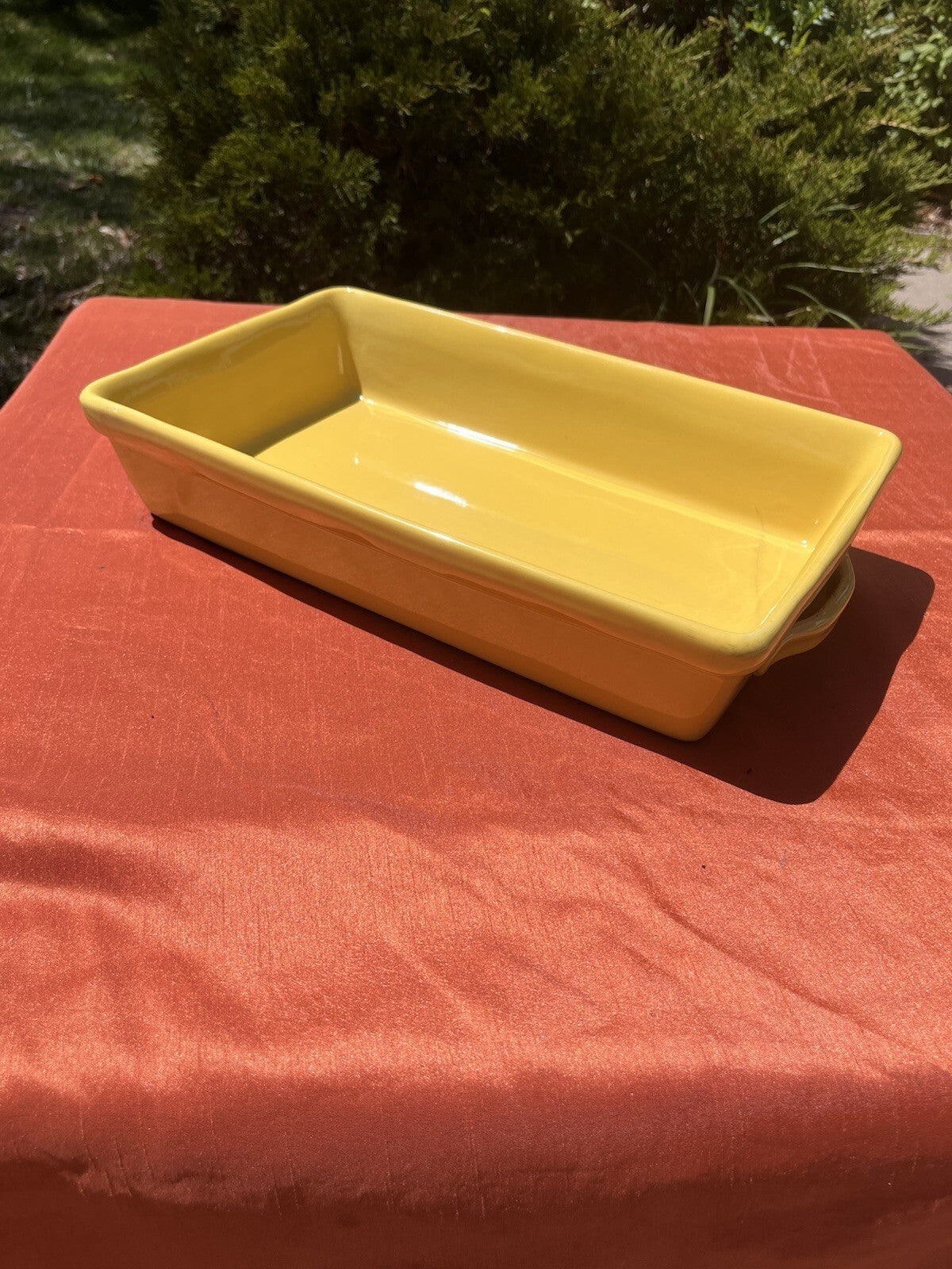 Sunshine Yellow Glazed Ceramic Rectangular Baker Casserole Dish 15x19 Ceramic