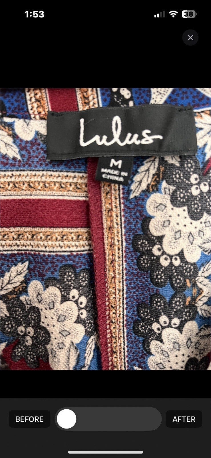 Lulus Boho babe floral handkerchief Hem Dress Size Medium