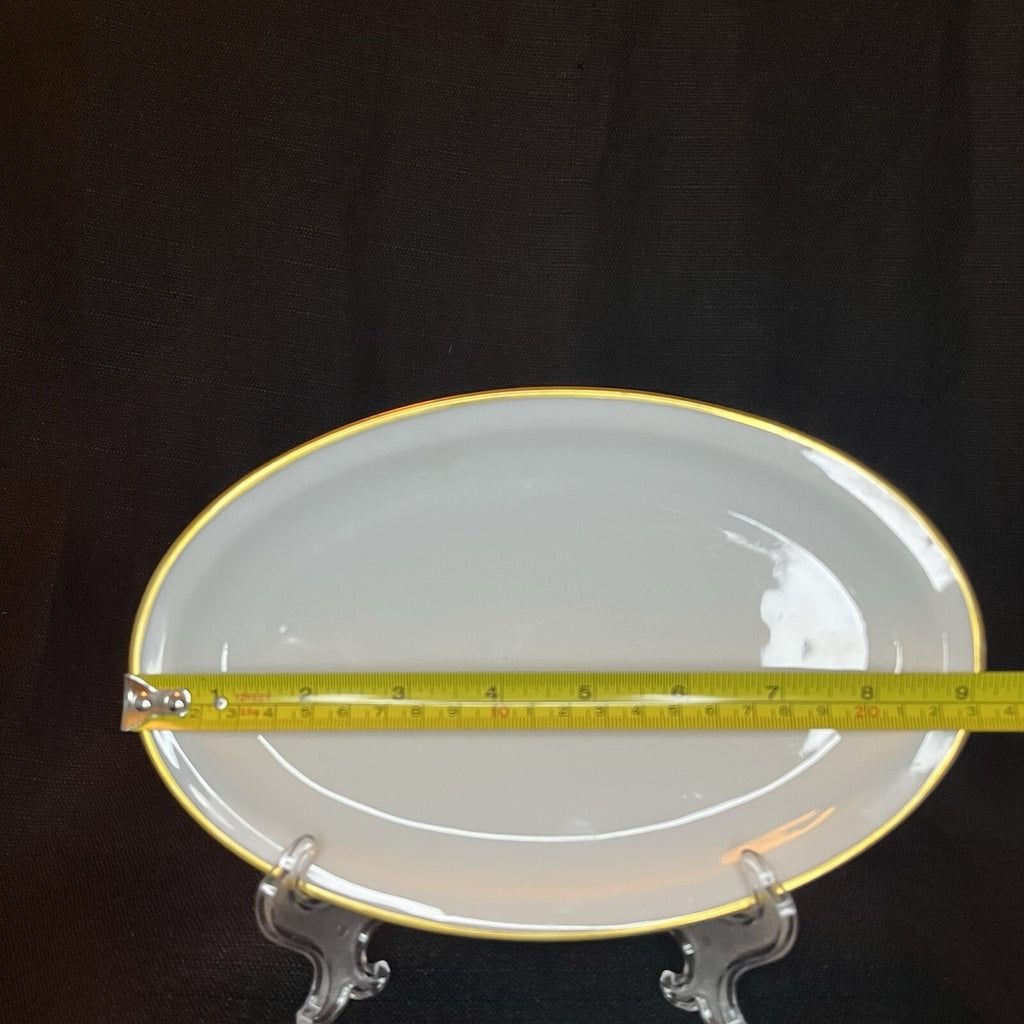 9” Oval Serving Platter PAUL MULLER Selb Bavaria Gold Trim