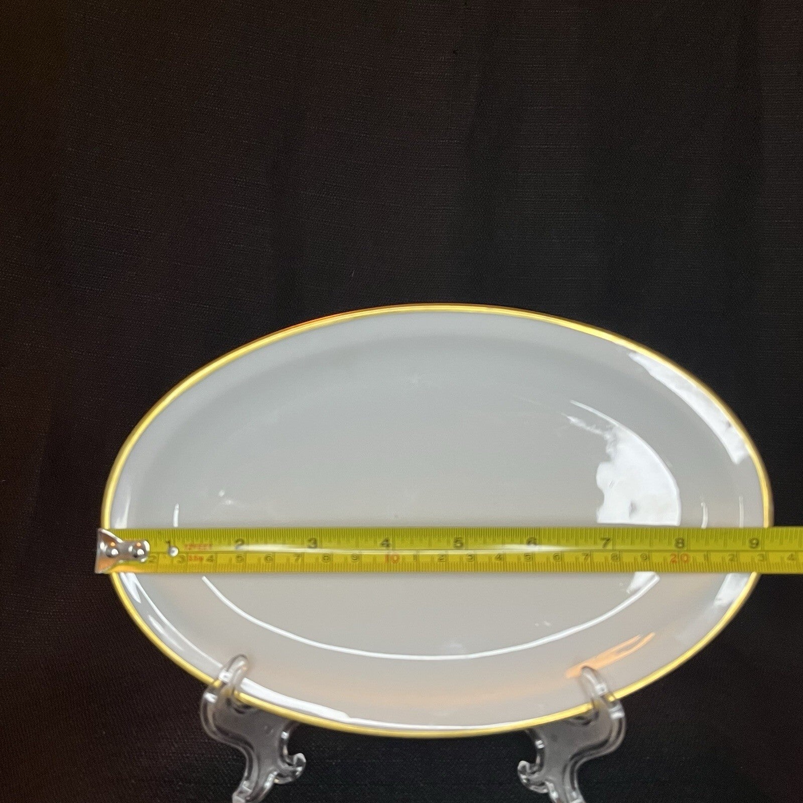 9” Oval Serving Platter PAUL MULLER Selb Bavaria Gold Trim