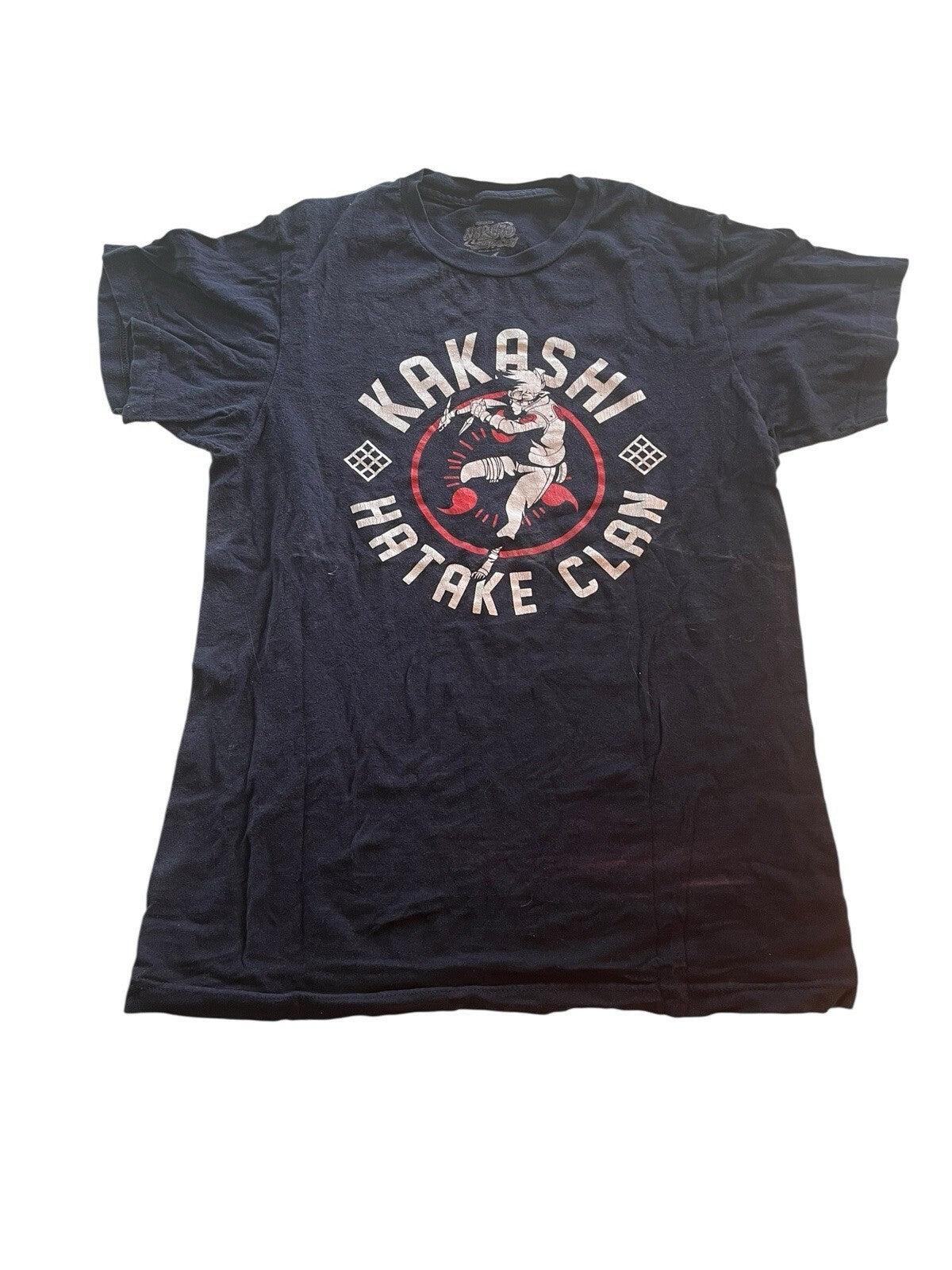 Men’s Naruto T-Shirt Sz S Navy Blue Shippuden Anime Kakashi Hatake Clan Tee