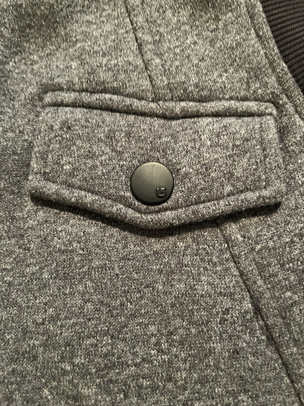 Burton Grey Dryride Snowboarding Hooded Thick Zip Up Vest Pockets