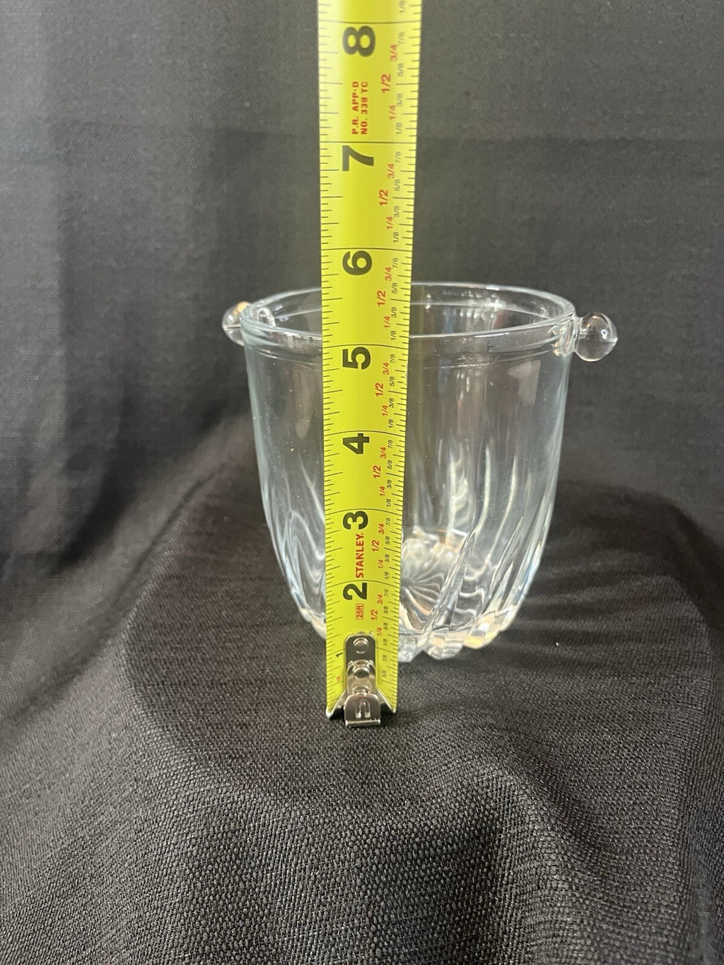Vintage Mini 5” Cut Crystal Ice Bucket swirl pattern design party bar man cave