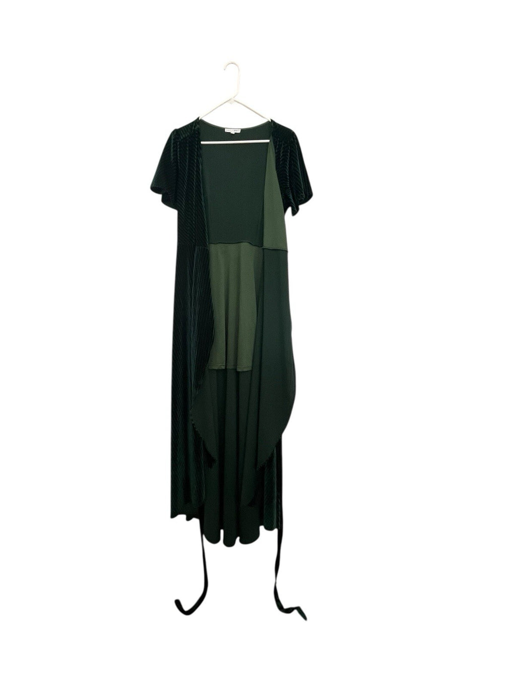 Baltic Born Andi Ribbed Velvet Wrap Dress in emerald green