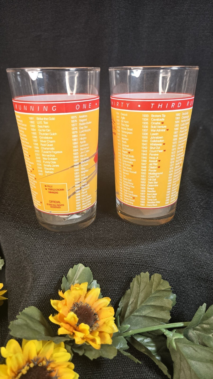 133rd Kentucky Derby Glasses SET of 2 Churchill Downs 2007 Collectible Souvenir