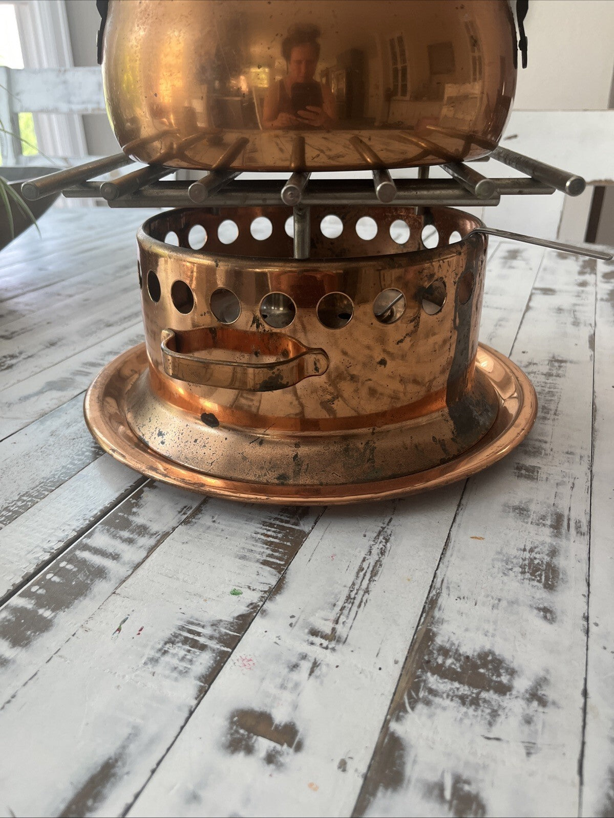 Spring Switzerland Copper Flambe. Missing Few Parts. Smll Dent