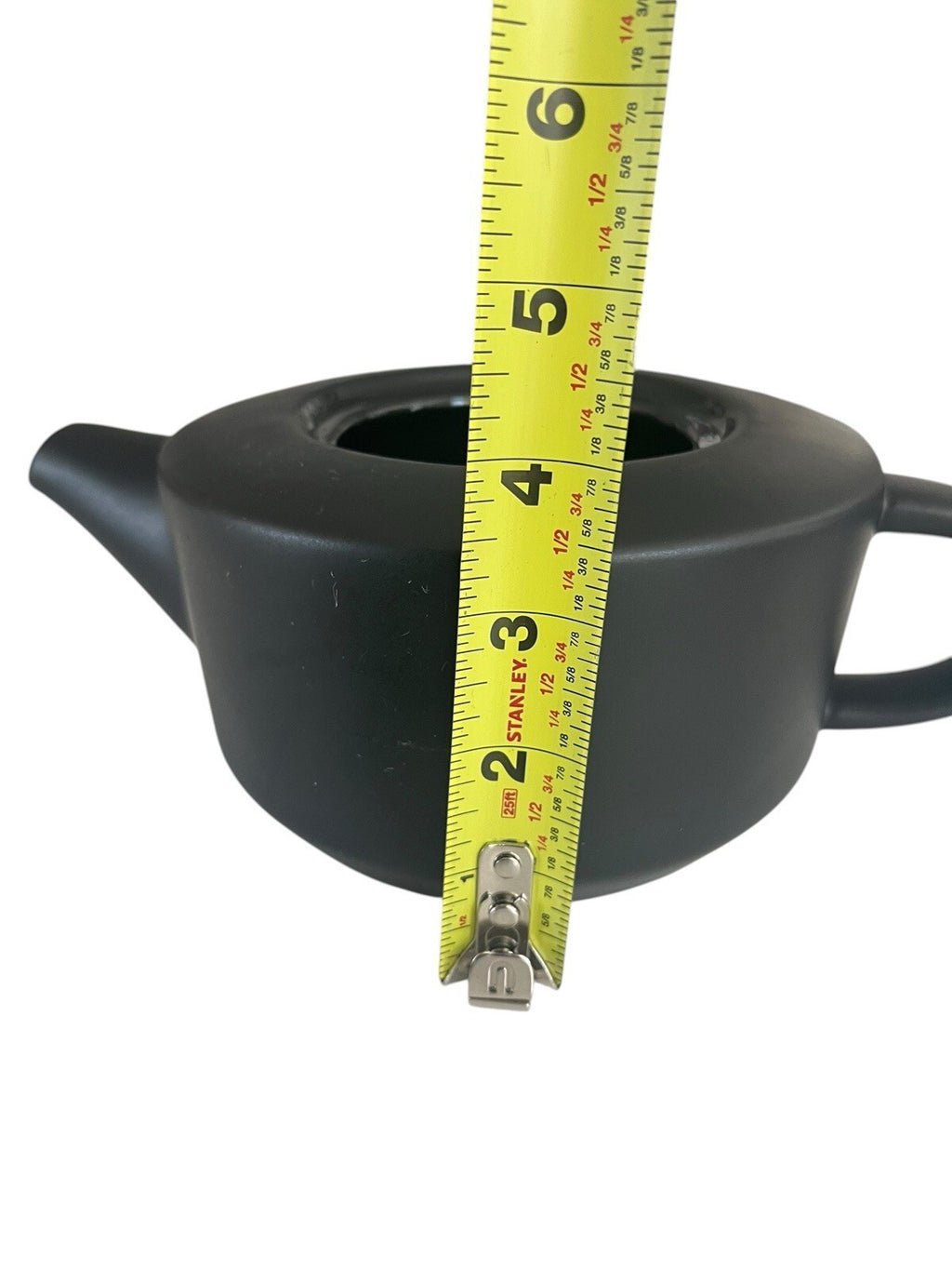Project 62 Stoneware Teapot Solid Matte Black Modern Short Round Microwave Safe