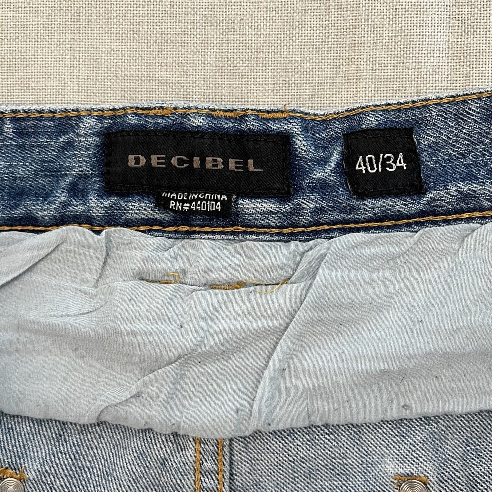 Mens Decibel Jeans 40/34 . Fashionably ripped in extra pockets