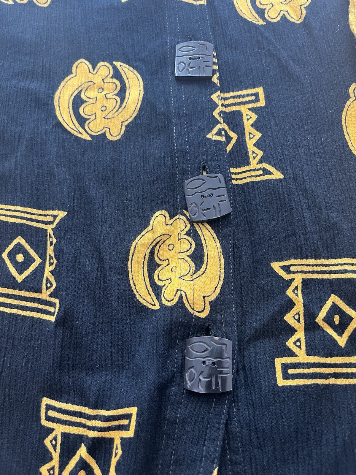 Geometric print tunic black and Gold With Matching Scarf.